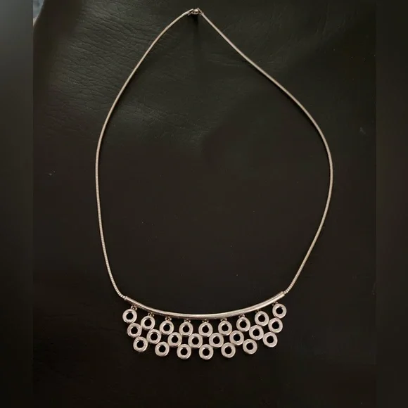 Sterling silver designer bib necklace - Picture 2 of 5